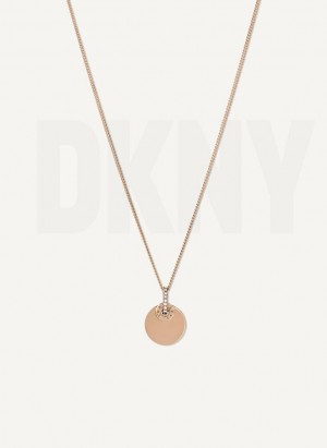 DKNY Rivet Pendant Halskette Damen Gold | Austria_D1684