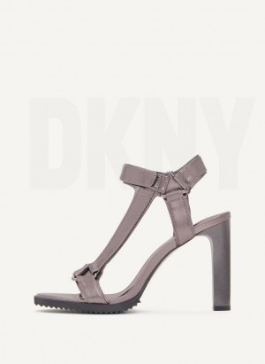 DKNY Bayli Metallic Sandalen Damen Grau | Austria_D1035