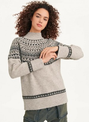 DKNY Fair Isle Pullover Damen Beige | Austria_D1031